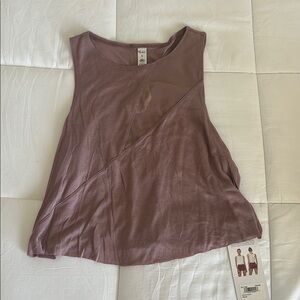 ALO Yoga Pink Asymmetrical Muscle Tee